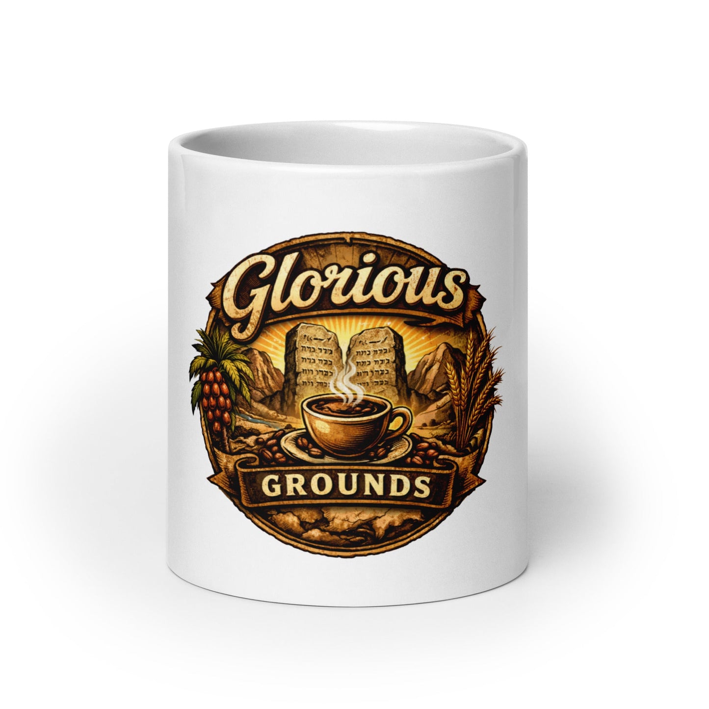 White glossy mug - Glorious Grounds
