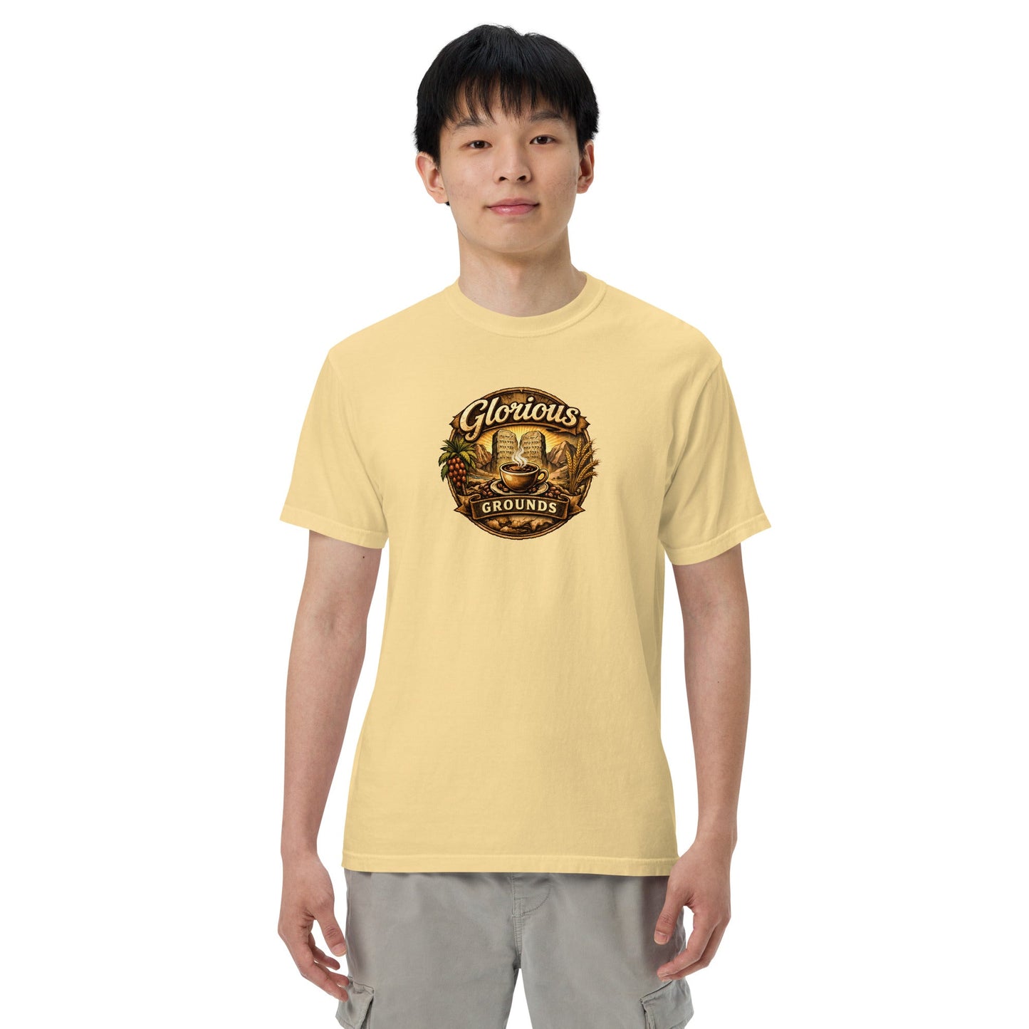 Unisex garment - dyed heavyweight t-shirt - Glorious Grounds