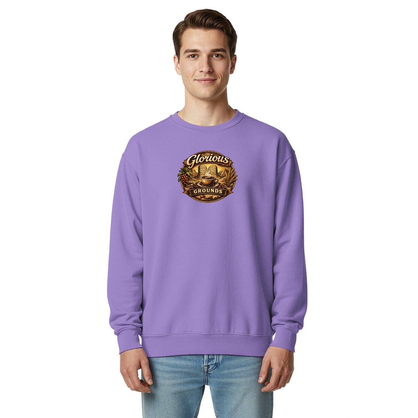 Unisex garment - dyed sweatshirt - Glorious Grounds