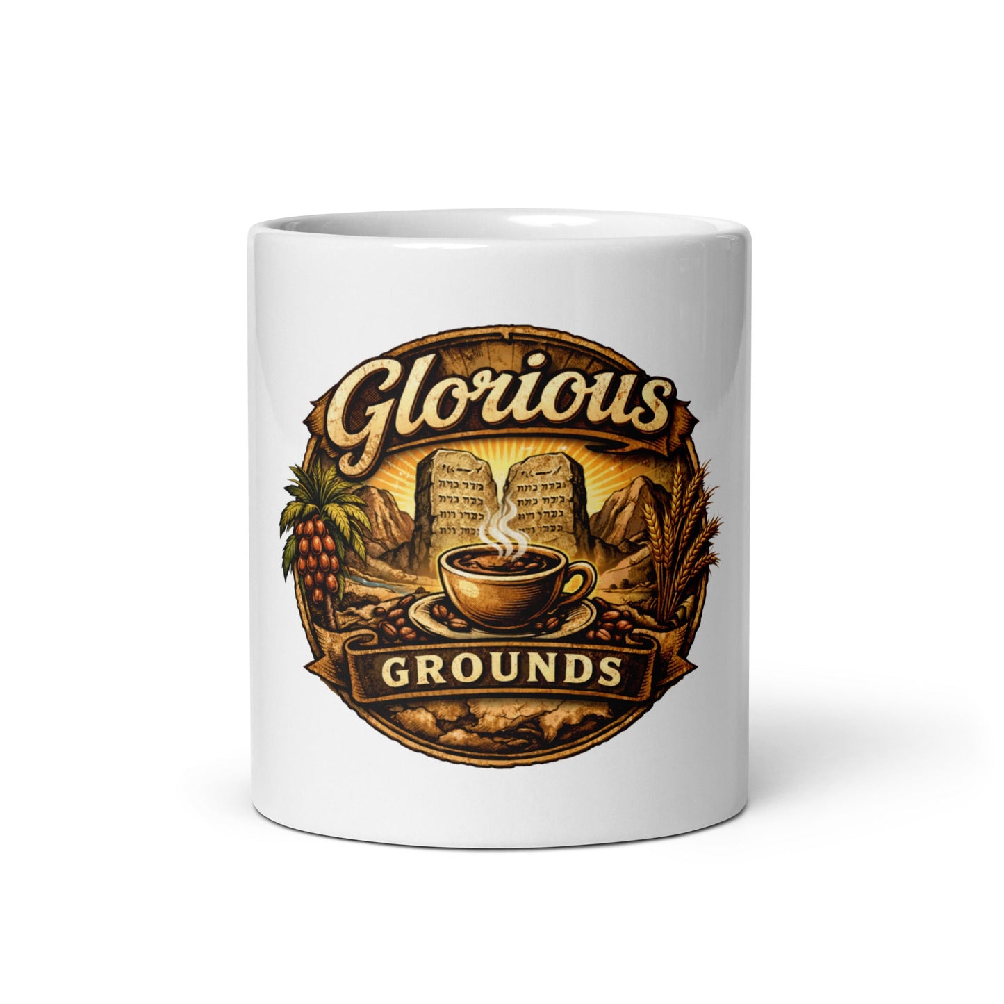 White glossy mug - Glorious Grounds