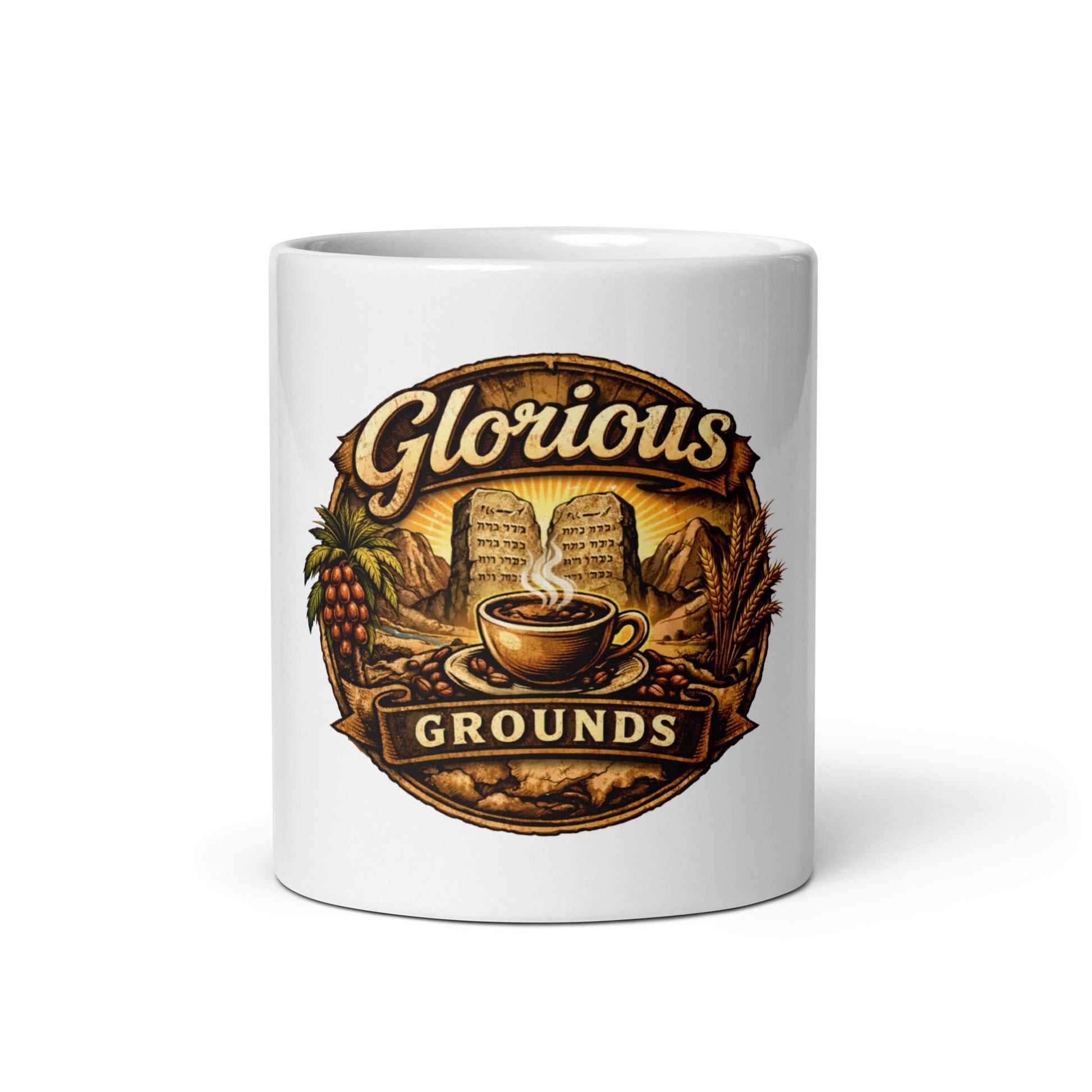 White glossy mug - Glorious Grounds