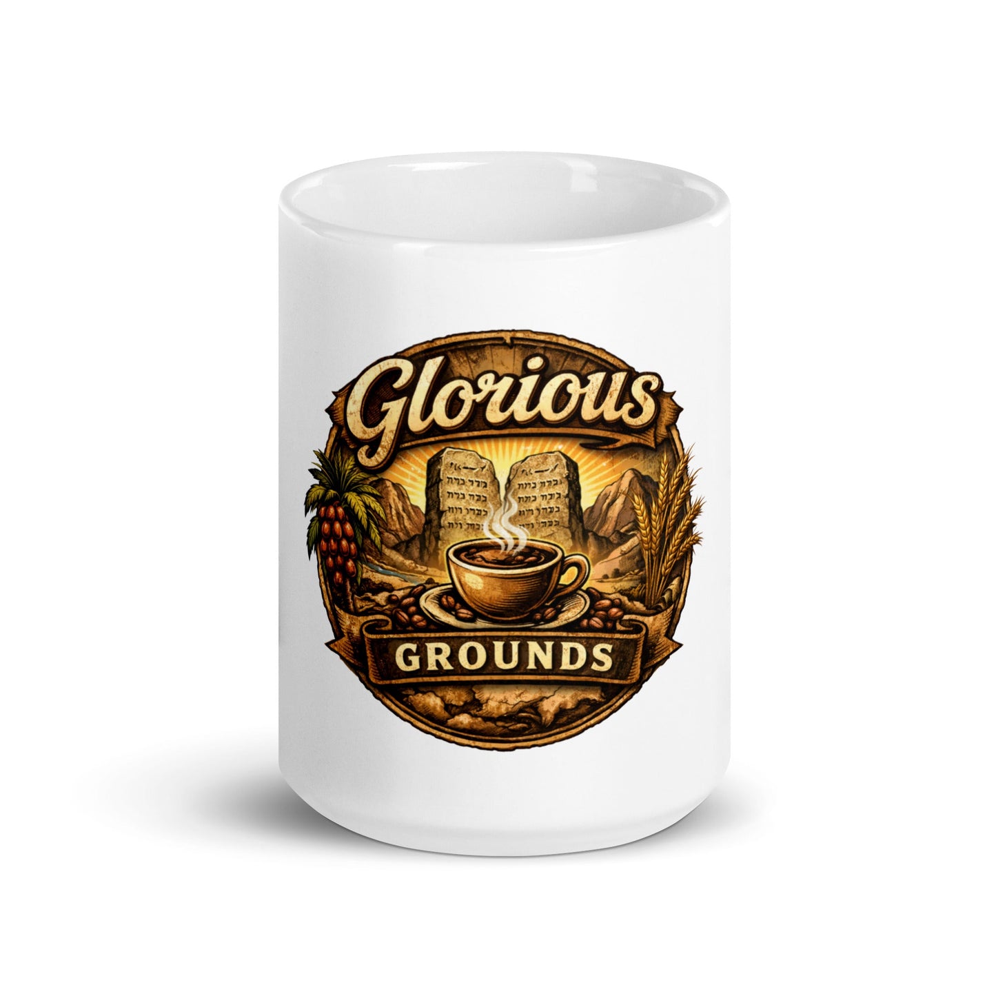 White glossy mug - Glorious Grounds